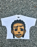 Ouzey 90s Streetwear American trend rock fashion cotton short sleeve oversized head cartoon printed T-shirt men Y2k Goth Harajuku casual couple shirt