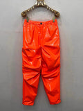 Ouzey Spring Colored Loose Shiny Reflective Patent Faux Leather Harem Pants Men Luxury Designer Y2K Clothes Trousers 2025