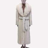 Ouzey Winter Long Fluffy Thick Warm Soft Hairy Faux Tuscany Fur Coat Women Shawl Collar Elegant Luxury Designer Clothes