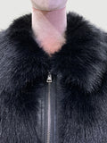 Ouzey Autumn Winter Short Black Thickened Warm Hairy Shaggy Pu leather Patchwork Faux Fox Fur Coat Women Fluffy Jacket