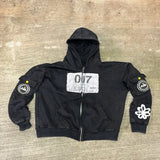 Ouzey dandys world American New Fashion Letter Patch Embroidery Oversize High Quality Zipper Hoodie Men's Y2K Gothic Hip-hop Casual Coat Streetwear