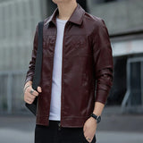 Ouzey 2024 Autumn New Trendy Casual Jacket Men's Leather Clothing Plus Size Lapel Jacket Versatile Fashion For Casual Scenes