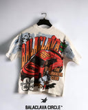 Ouzey 90s Streetwear American street retro racing lettering printed short sleeve T-shirt men y2k Harajuku fashion couple casual loose oversized top