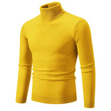 Ouzey 2024 Autumn/Winter Solid Color Polo/Turtle Neck Sweater Men Fashionable Simple Casual Knitted Top Trendy Youth Base Layer Top