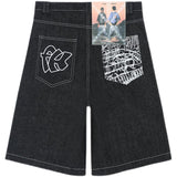 Ouzey American West Coast Denim Shorts Men's Summer 2024 New Fashion Brand Loose Washed Cut Casual Pants