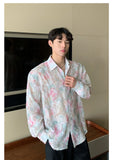 Ouzey 90s Streetwear Niche Design Sense Floral Shirt Men's 2024 Summer New Fashionable Casual Loose Long-sleeved Sun-protective Jacket