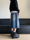 Ouzey American Style Retro Old Blue Lightning Denim Shorts Men's Summer New Loose Straight Wide Leg Cropped Pants Draped