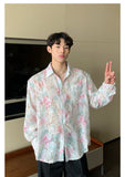 Ouzey 90s Streetwear Niche Design Sense Floral Shirt Men's 2024 Summer New Fashionable Casual Loose Long-sleeved Sun-protective Jacket