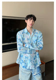 Ouzey 90s Streetwear Niche Design Sense Floral Shirt Men's 2024 Summer New Fashionable Casual Loose Long-sleeved Sun-protective Jacket