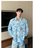 Ouzey 90s Streetwear Niche Design Sense Floral Shirt Men's 2024 Summer New Fashionable Casual Loose Long-sleeved Sun-protective Jacket