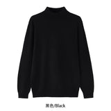 Ouzey 90s Streetwear Autumn And Winter High-grade Semi-turtleneck Sweater Men's Korean-style Loose Casual Solid Color Middle Collar Knitted Base Shirt With Long Sleeves