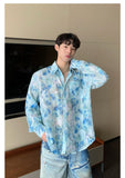 Ouzey 90s Streetwear Niche Design Sense Floral Shirt Men's 2024 Summer New Fashionable Casual Loose Long-sleeved Sun-protective Jacket