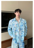 Ouzey 90s Streetwear Niche Design Sense Floral Shirt Men's 2024 Summer New Fashionable Casual Loose Long-sleeved Sun-protective Jacket