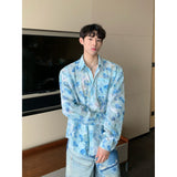 Ouzey 90s Streetwear Niche Design Sense Floral Shirt Men's 2024 Summer New Fashionable Casual Loose Long-sleeved Sun-protective Jacket