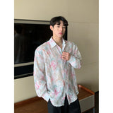 Ouzey 90s Streetwear Niche Design Sense Floral Shirt Men's 2024 Summer New Fashionable Casual Loose Long-sleeved Sun-protective Jacket