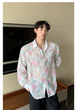 Ouzey 90s Streetwear Niche Design Sense Floral Shirt Men's 2024 Summer New Fashionable Casual Loose Long-sleeved Sun-protective Jacket