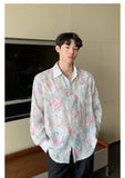 Ouzey 90s Streetwear Niche Design Sense Floral Shirt Men's 2024 Summer New Fashionable Casual Loose Long-sleeved Sun-protective Jacket