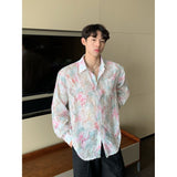 Ouzey 90s Streetwear Niche Design Sense Floral Shirt Men's 2024 Summer New Fashionable Casual Loose Long-sleeved Sun-protective Jacket