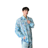 Ouzey 90s Streetwear Niche Design Sense Floral Shirt Men's 2024 Summer New Fashionable Casual Loose Long-sleeved Sun-protective Jacket