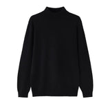 Ouzey 90s Streetwear Autumn And Winter High-grade Semi-turtleneck Sweater Men's Korean-style Loose Casual Solid Color Middle Collar Knitted Base Shirt With Long Sleeves