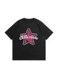 Ouzey Men's Contrast Color Star Short Sleeve Tee