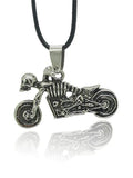 Ouzey Men's Vintage Moto Skull Necklace