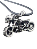 Ouzey Men's Vintage Moto Skull Necklace