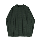 Ouzey 10183 DARK GREEN TWIST KNITTED SWEATER