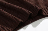 Ouzey 5570 BROWN KNITTED ROUND NECK PULLOVER SWEATER