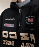 Ouzey 6260 EMBROIDERED HALF-ZIP UP HOODIE