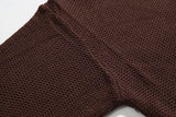 Ouzey 5570 BROWN KNITTED ROUND NECK PULLOVER SWEATER