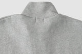 Ouzey 4460 GRAY STAND COLLAR HALF ZIP-UP SWEATER