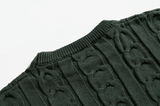 Ouzey 10183 DARK GREEN TWIST KNITTED SWEATER